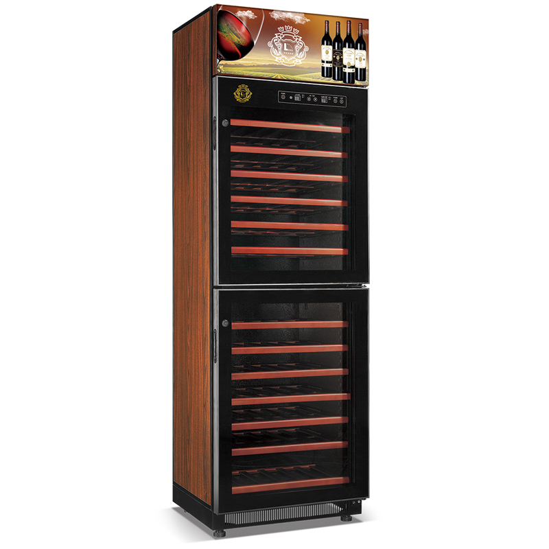 Racior de vin cu compresor de înaltă eficiență Seria Crown 2 uși 175W / 360W răcitor direct vin